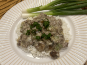 Garlic Mushroom Elk Stroganoff