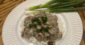 Garlic Mushroom Elk Stroganoff