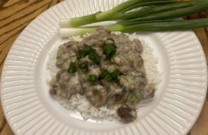Garlic Mushroom Elk Stroganoff